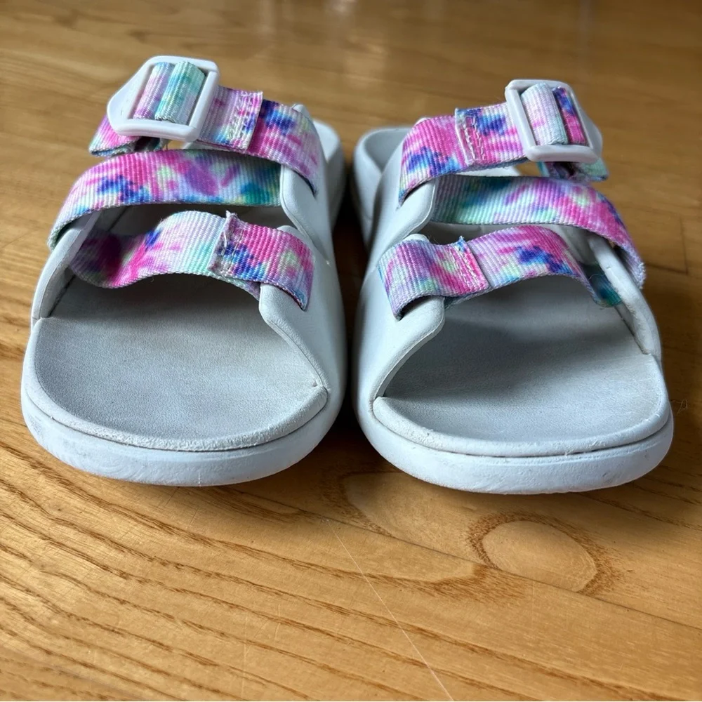 Chaco Chillos Slide Sandals Light Tie Dye Beige Off-white Youth Kid Girls Size 3